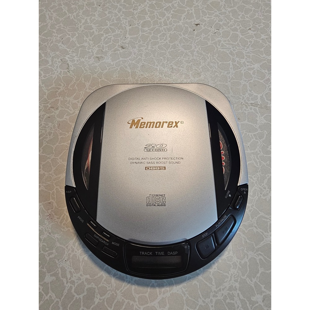 Memorex MD6250 Portable‎ CD Player Silver Black Vintage 1998 Anti-Shock DBBS